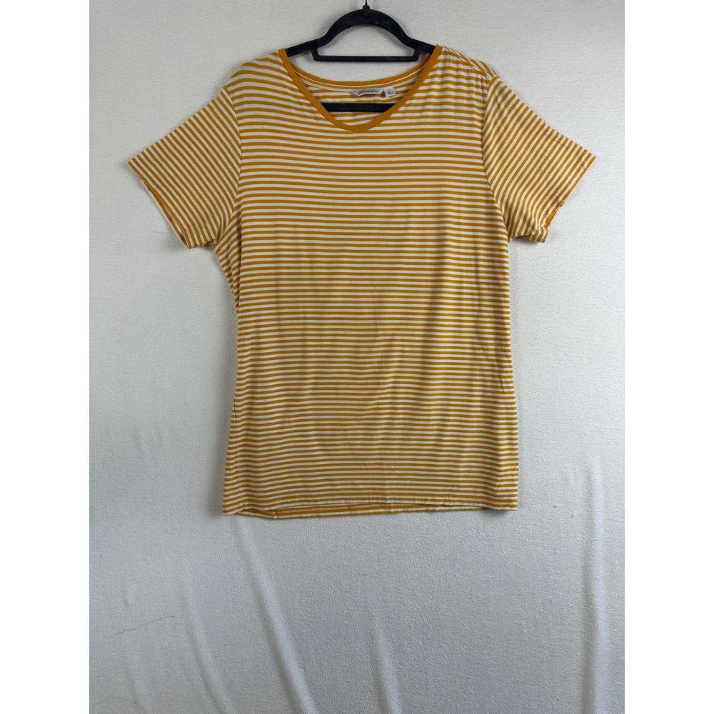 Saks Fifth Avenue T Shirt Women's Large Short Sleeve Striped